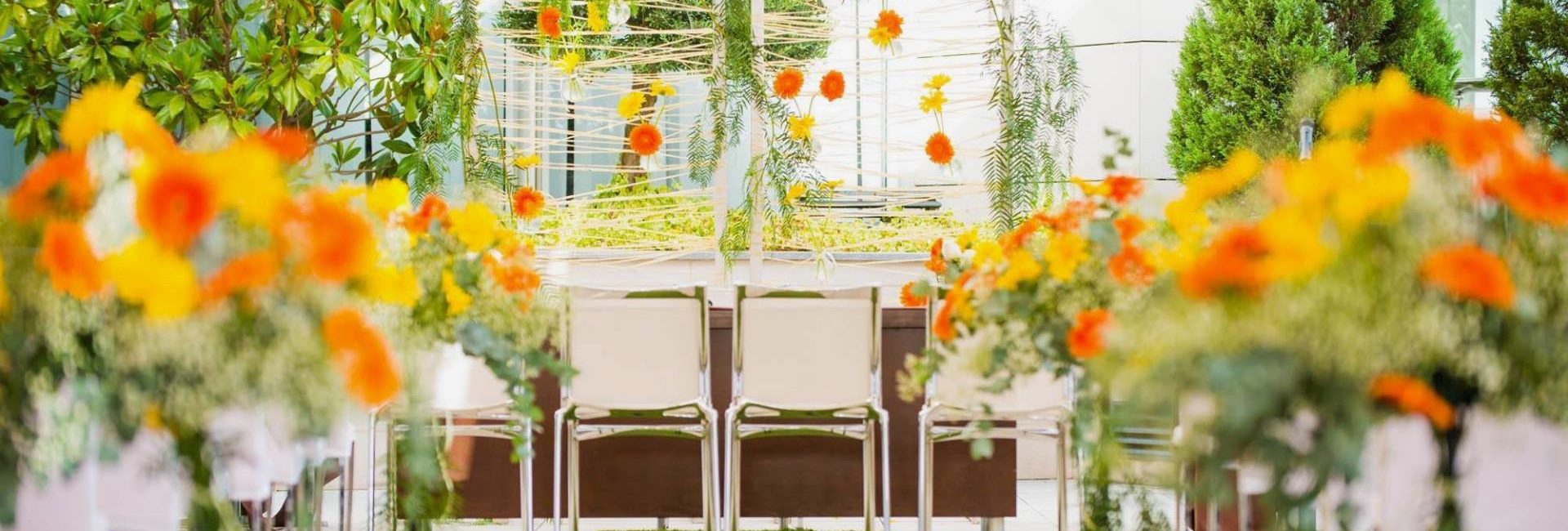 Evento Colorido Flores Amarillas Y Naranjas
