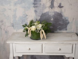 Diseño Floral En Base Cristal Blanco