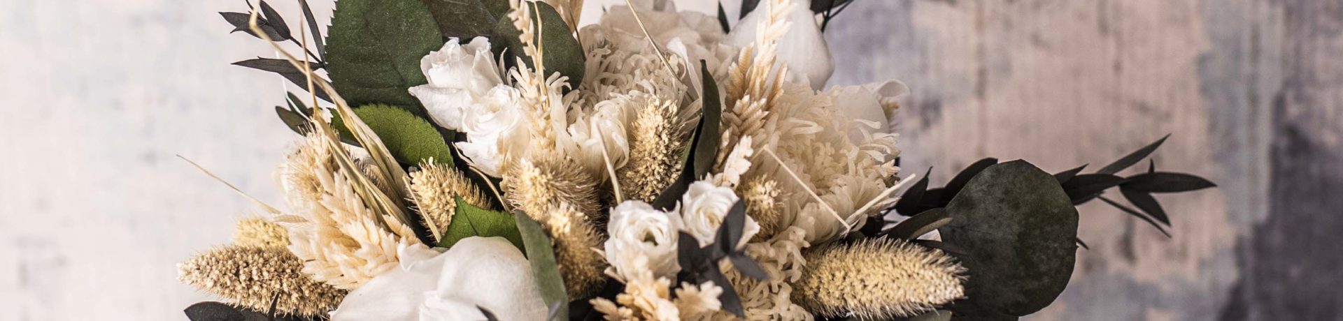 Ramo De Flores Preservado Seco Pequeno Blanco