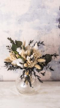 Ramo De Flores Preservado Seco Pequeno Blanco